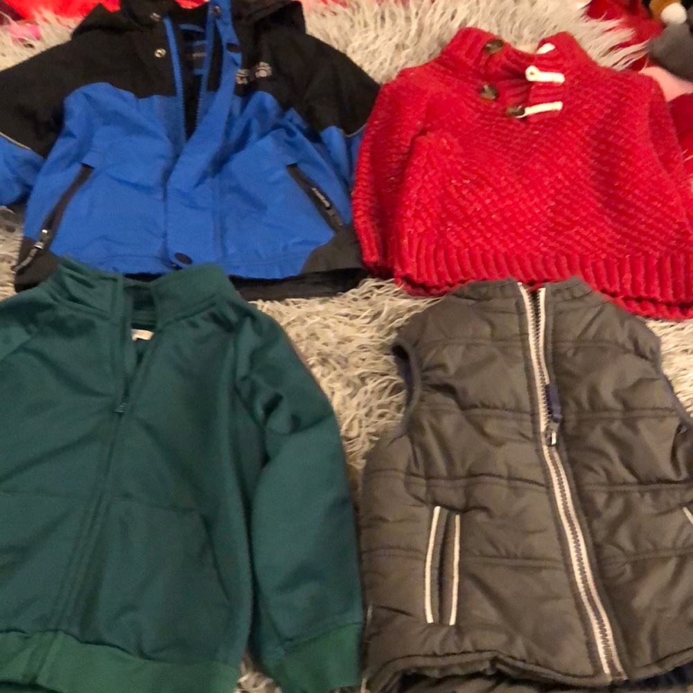 Lot of toddler jackets and vest
